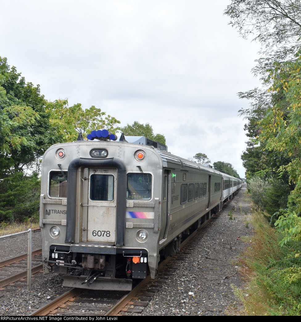 Comet V Cab Car # 6078 brings up the rear of Train # 4725 out of PPB Depot